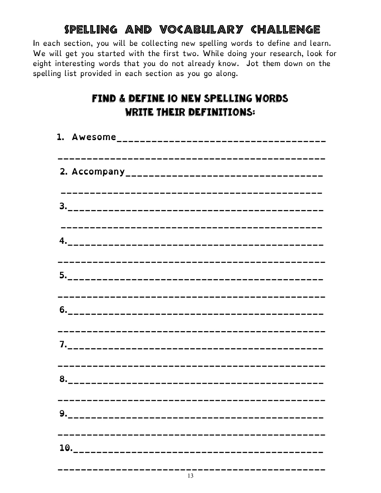 (Age 10+) World Tour Fun-Schooling Journal - Animals & Instruments