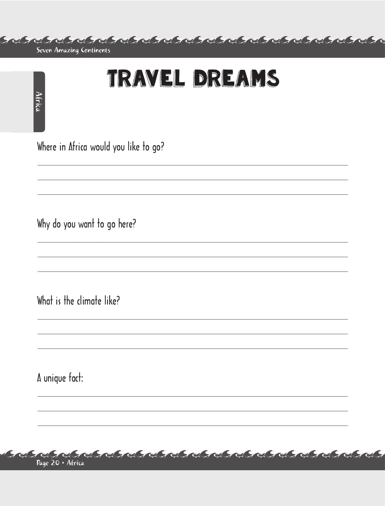 (Age 9+) Seven Amazing Continents - Travel Dreams Geography & Social Studies