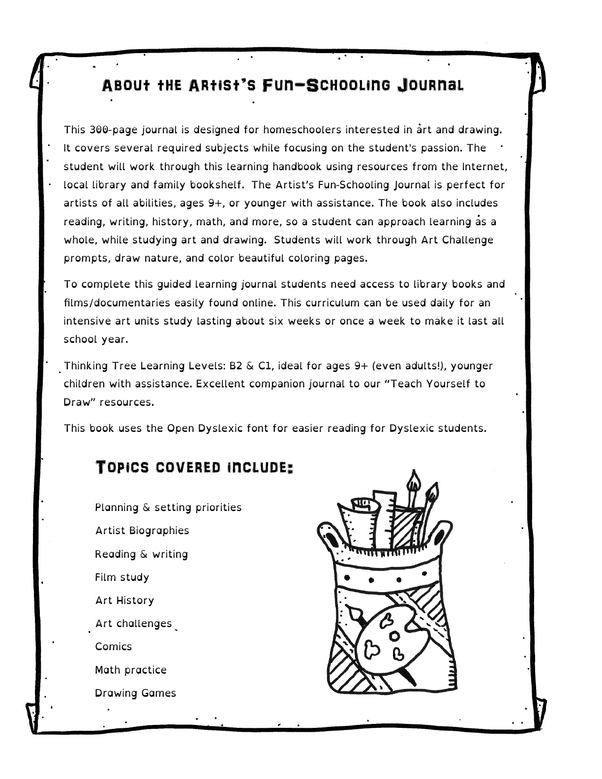 (Age 12+) The Artist's Fun-Schooling Journal