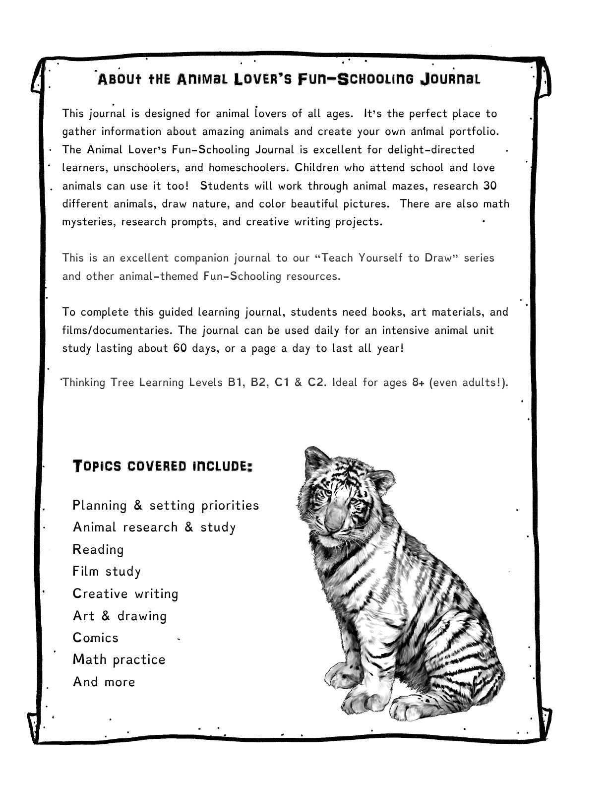 (Age 9+) The Animal Lover's Fun-Schooling Journal
