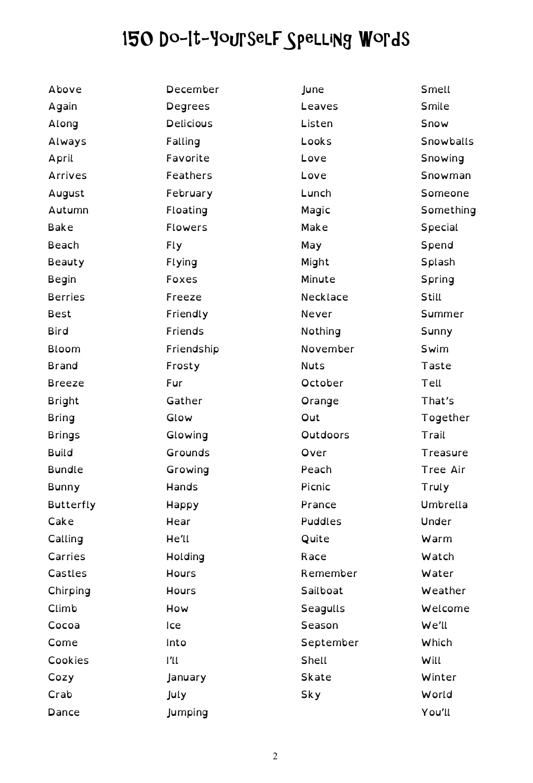 (Age 7+) The Four Seasons - Spelling Time - Master 150 Words