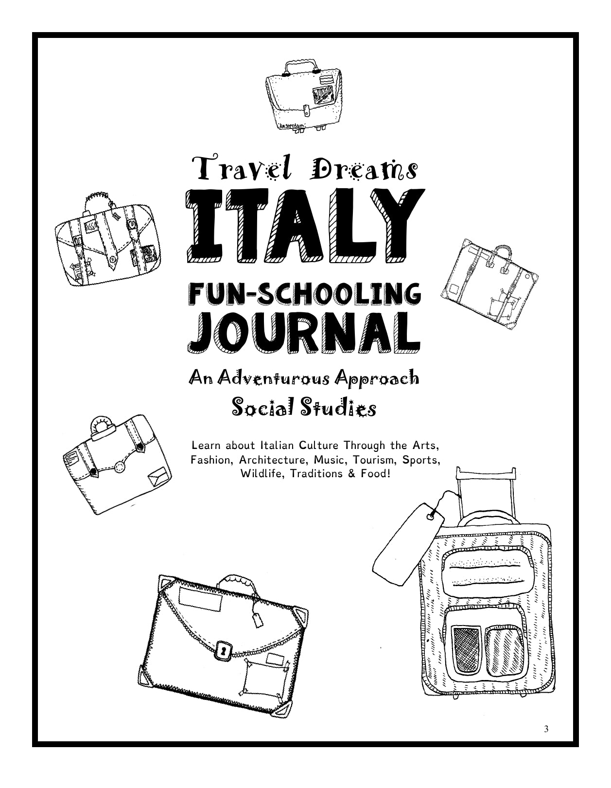 (Age 11+) Travel Dreams Italy - Social Studies Fun-Schooling Journal