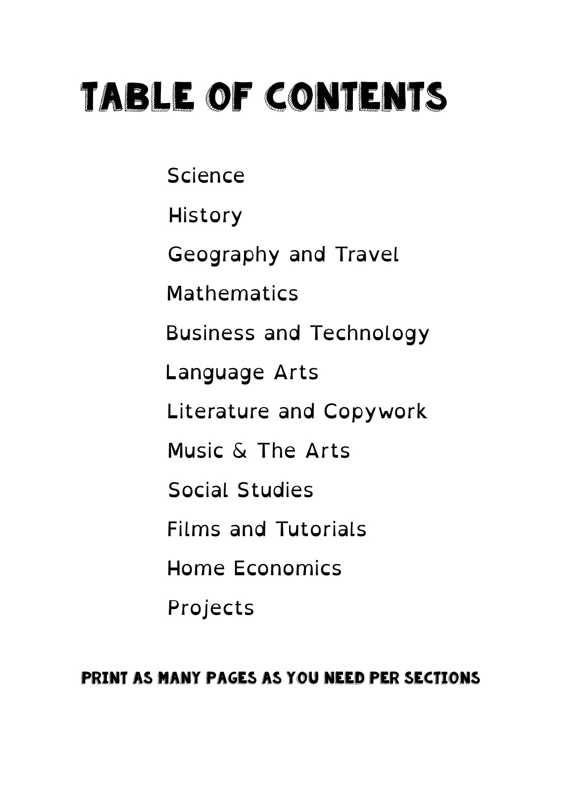 (Age 10+) Twelve Subject Portfolio