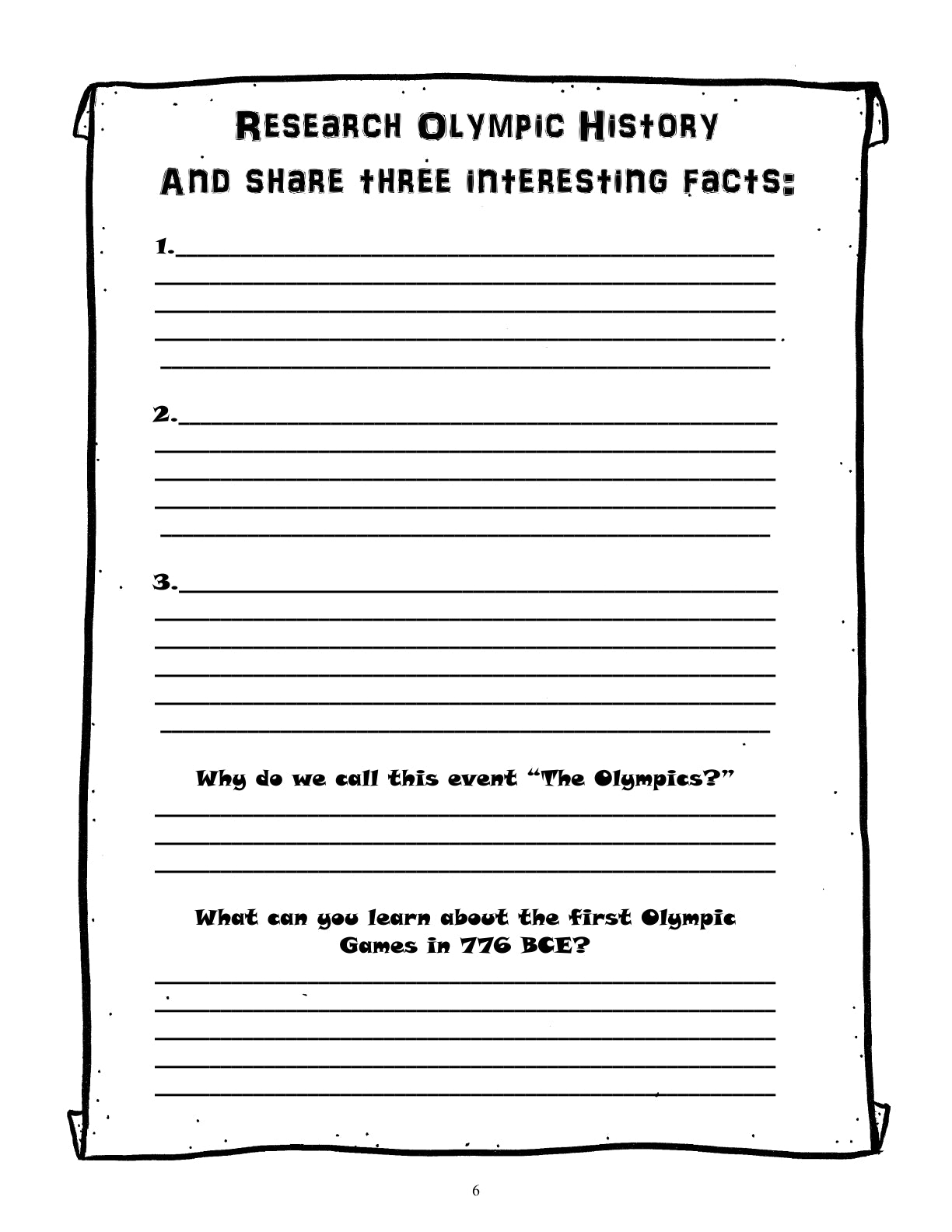 (Age 9+) Summer & Winter Olympic Games Research Handbook