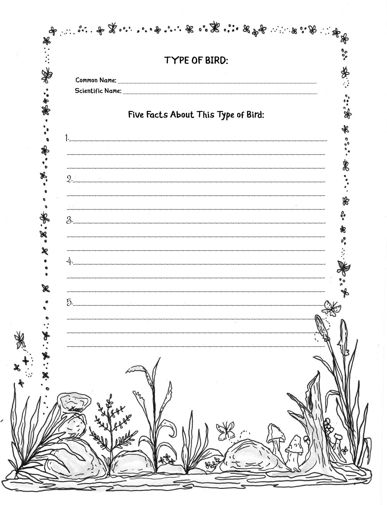 (Age 8+) Bird Watching Journal