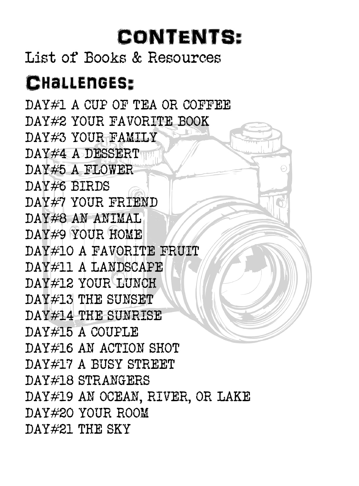 (Age 9+) Camera Quest - 31 Day Photography Challenge