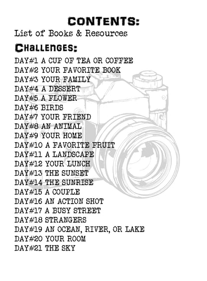 (Age 9+) Camera Quest - 31 Day Photography Challenge