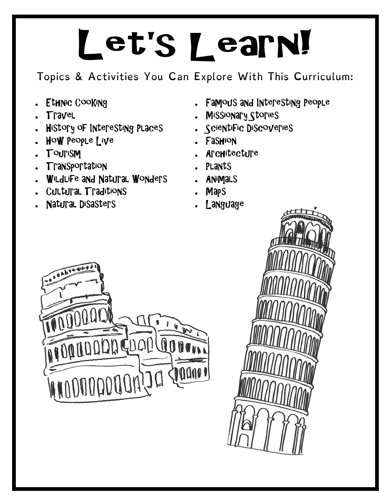 (Age 11+) Travel Dreams Italy - Social Studies Fun-Schooling Journal