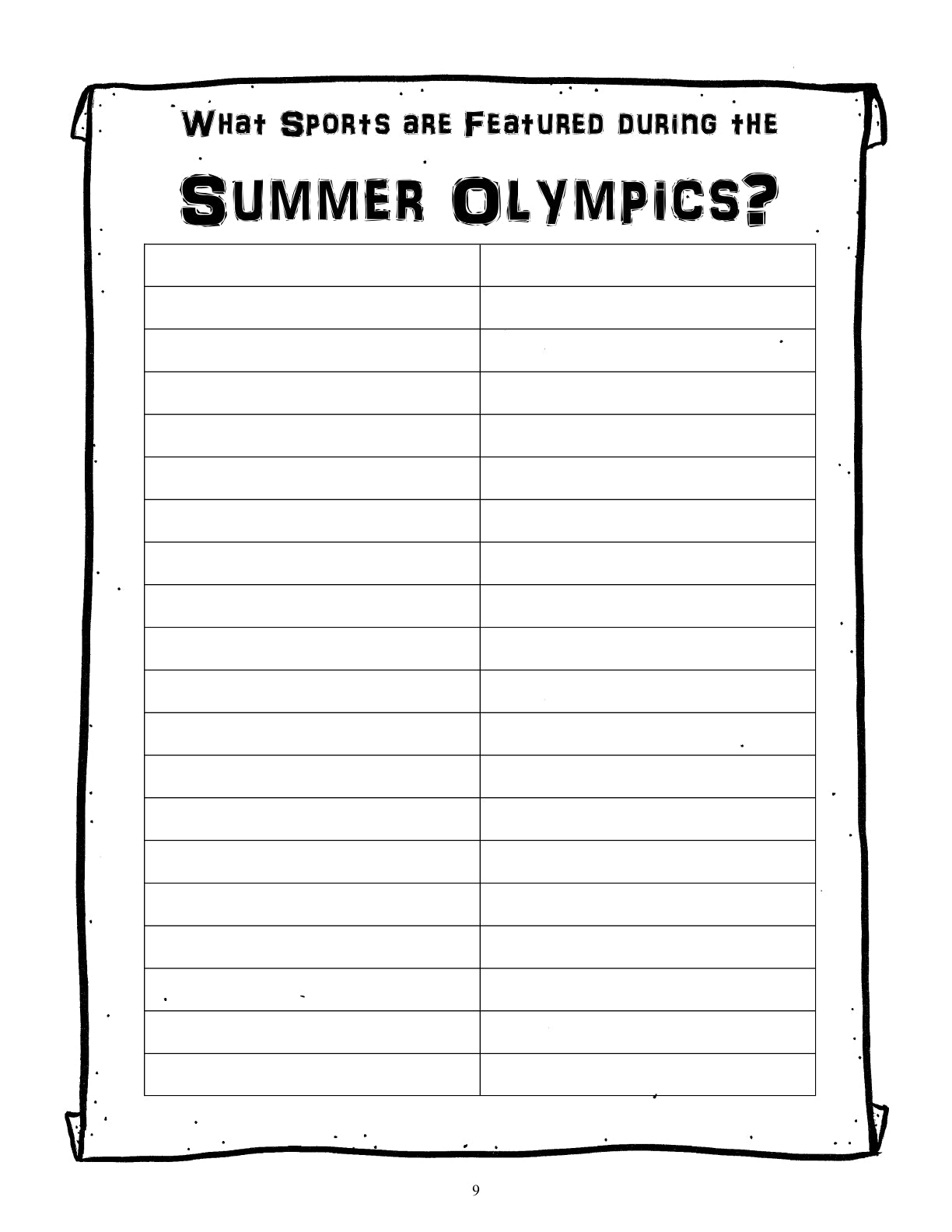 (Age 9+) Summer & Winter Olympic Games Research Handbook
