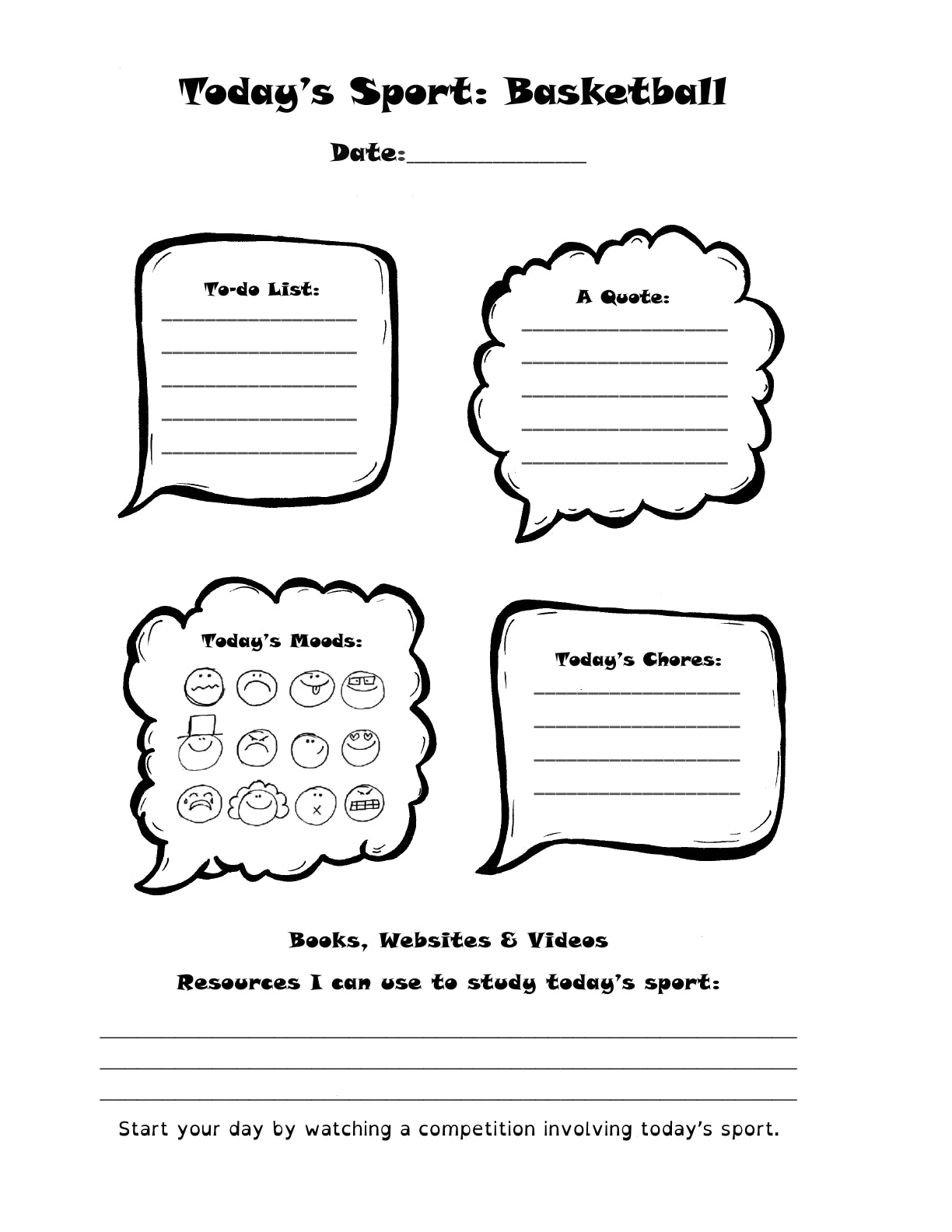 (Age 10+) The Athlete's Fun-Schooling Journal