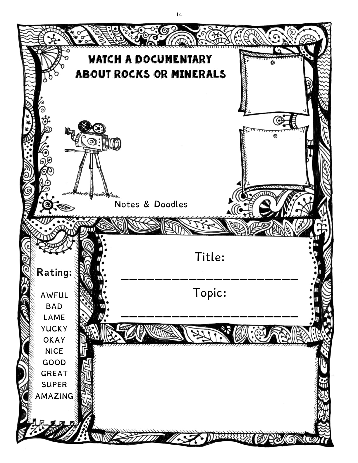 (Age 7+) Rocks & Minerals Research Handbook