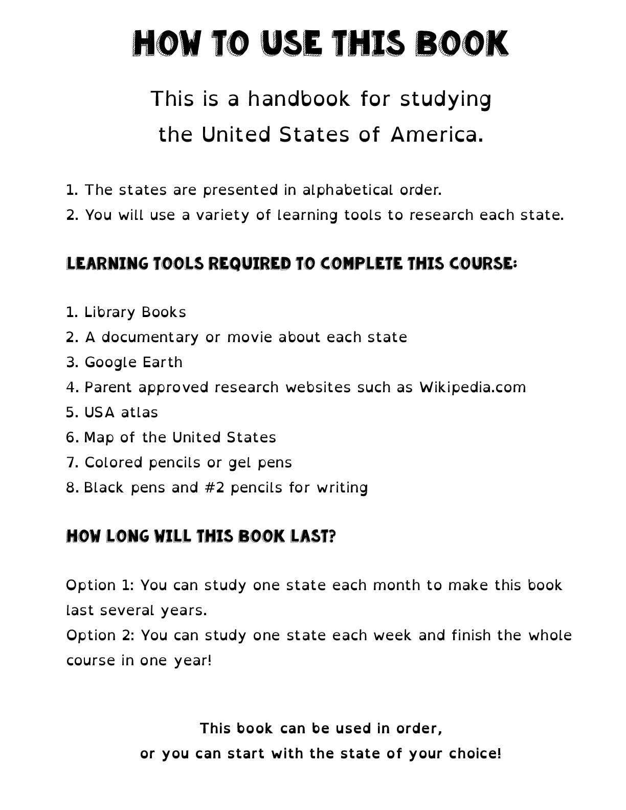 (Age 9+) United States - Geography, History and Social Studies Handbook