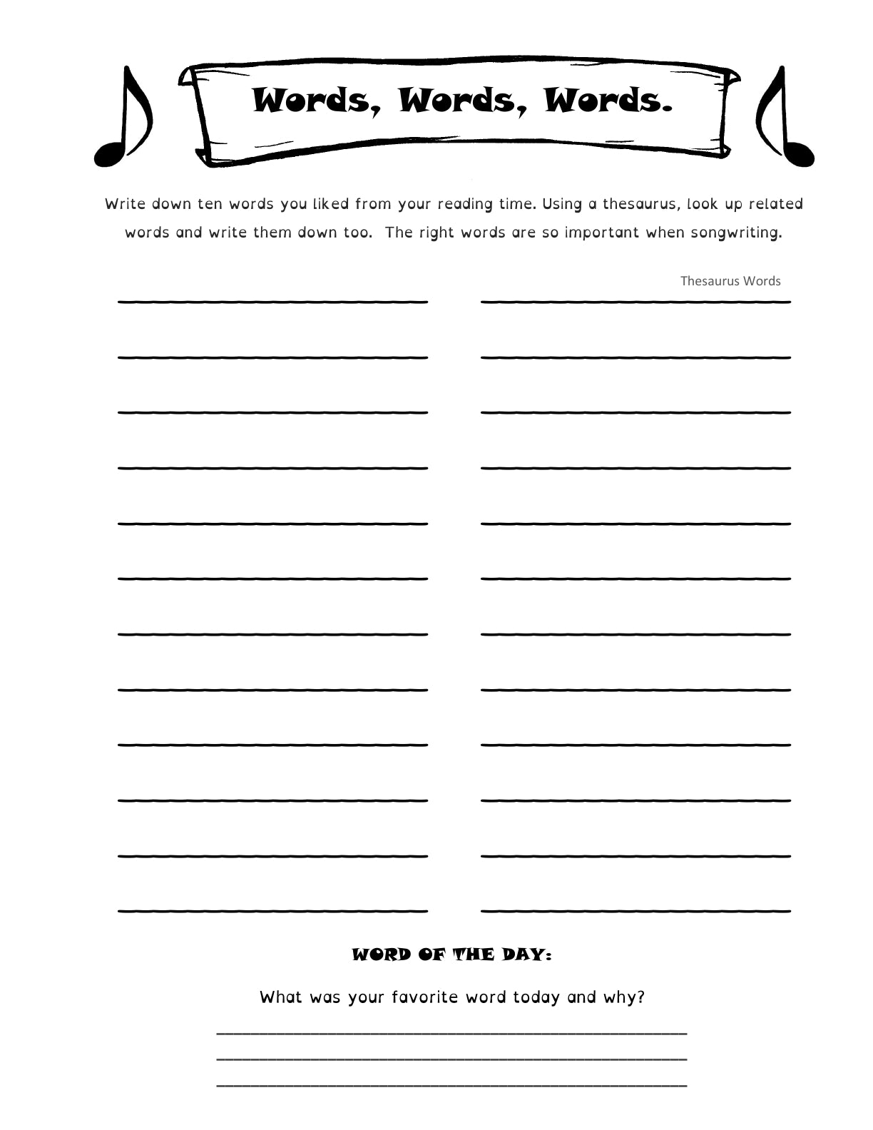 (Age 12+) The Songwriter's Fun-Schooling Journal