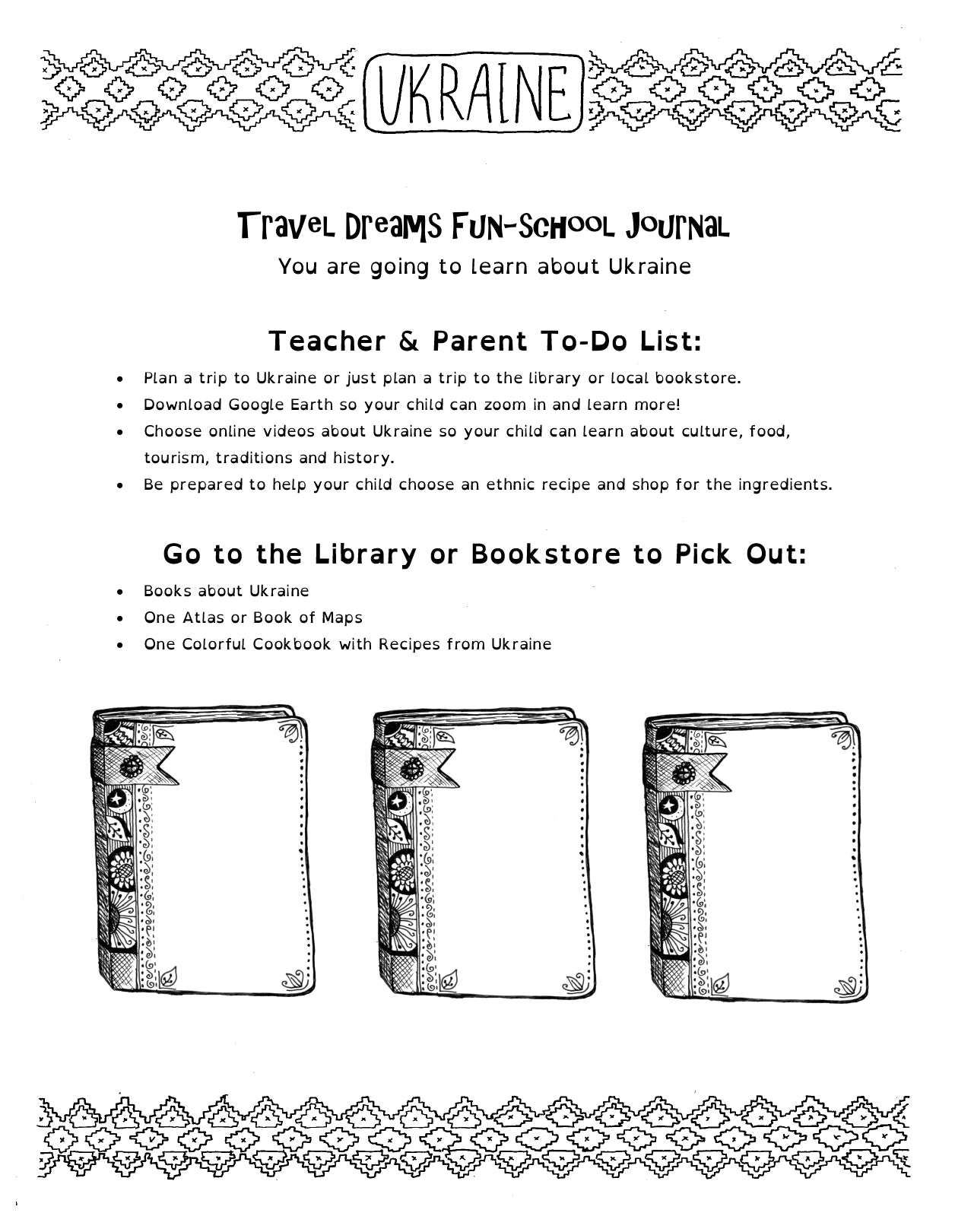 (Age 11+) Travel Dreams Ukraine - Social Studies Fun-Schooling Journal