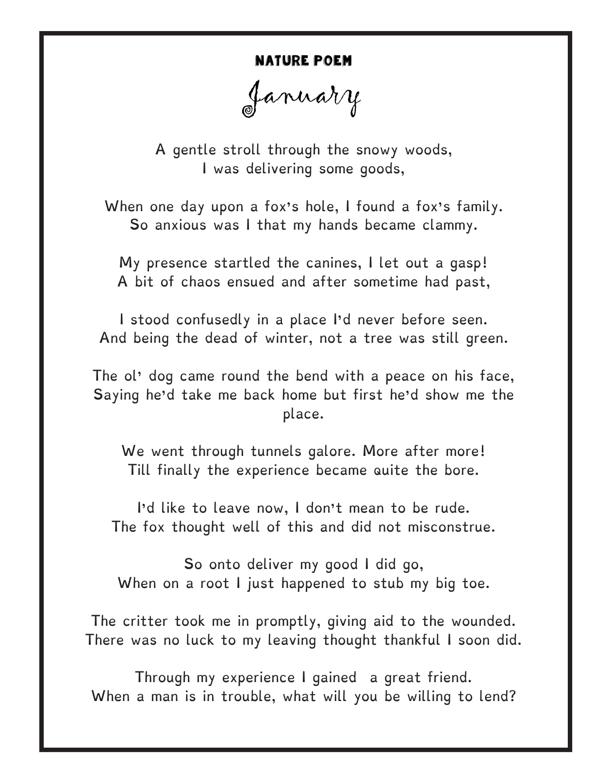 (Age 8+) 12 Months in the Forest