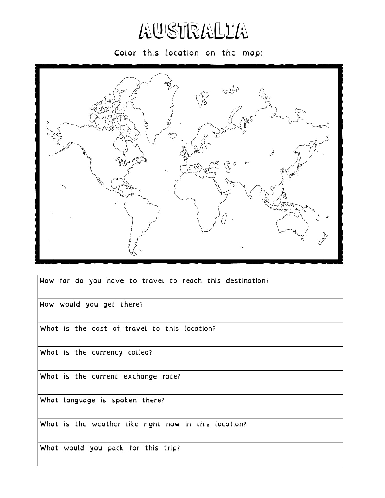 (Age 10+) World Tour Fun-Schooling Journal - Animals & Instruments