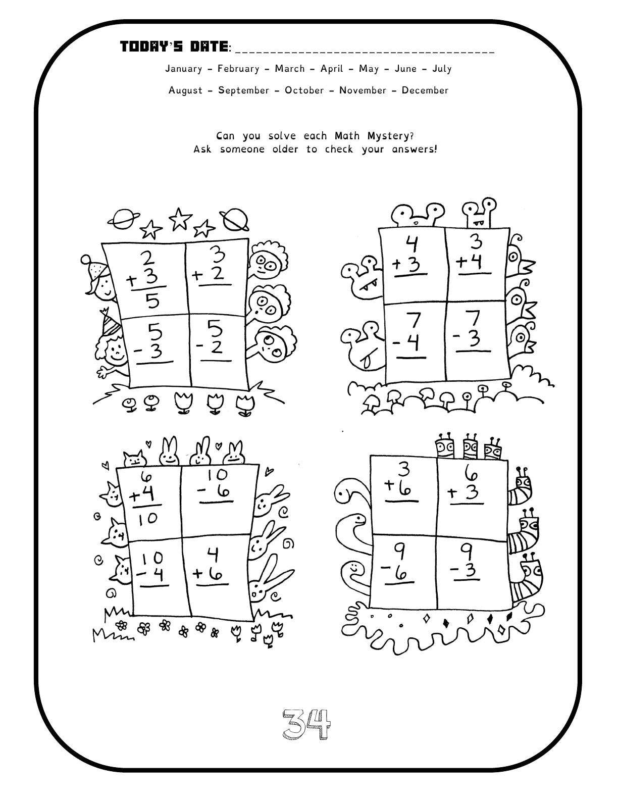 (Age 6+) Comic Book Maths Fun-Schooling Journal