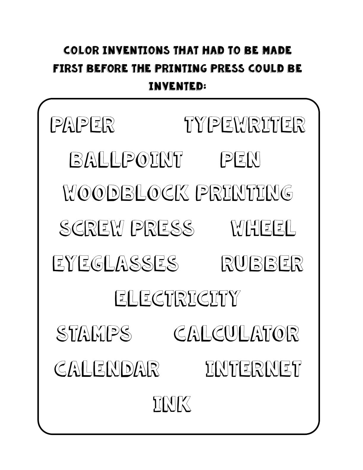 (Age 9+) Inventions & Inventors - Time Travel History - Research Journal