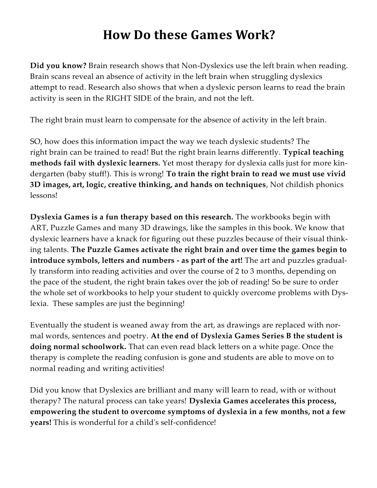 Dyslexia Games Series A