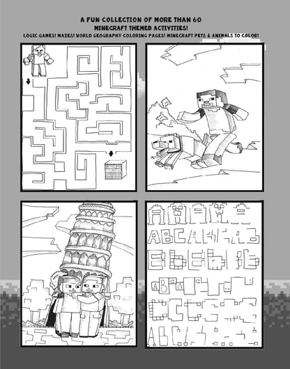 (Age 5+) Brain Games, Mazes & Colouring Pages - Minecraft Theme