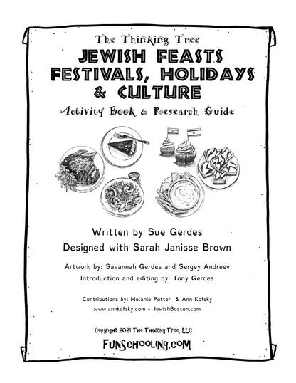 (Age 11+) Jewish Feasts, Festivals, Holidays & Culture - Activity Book