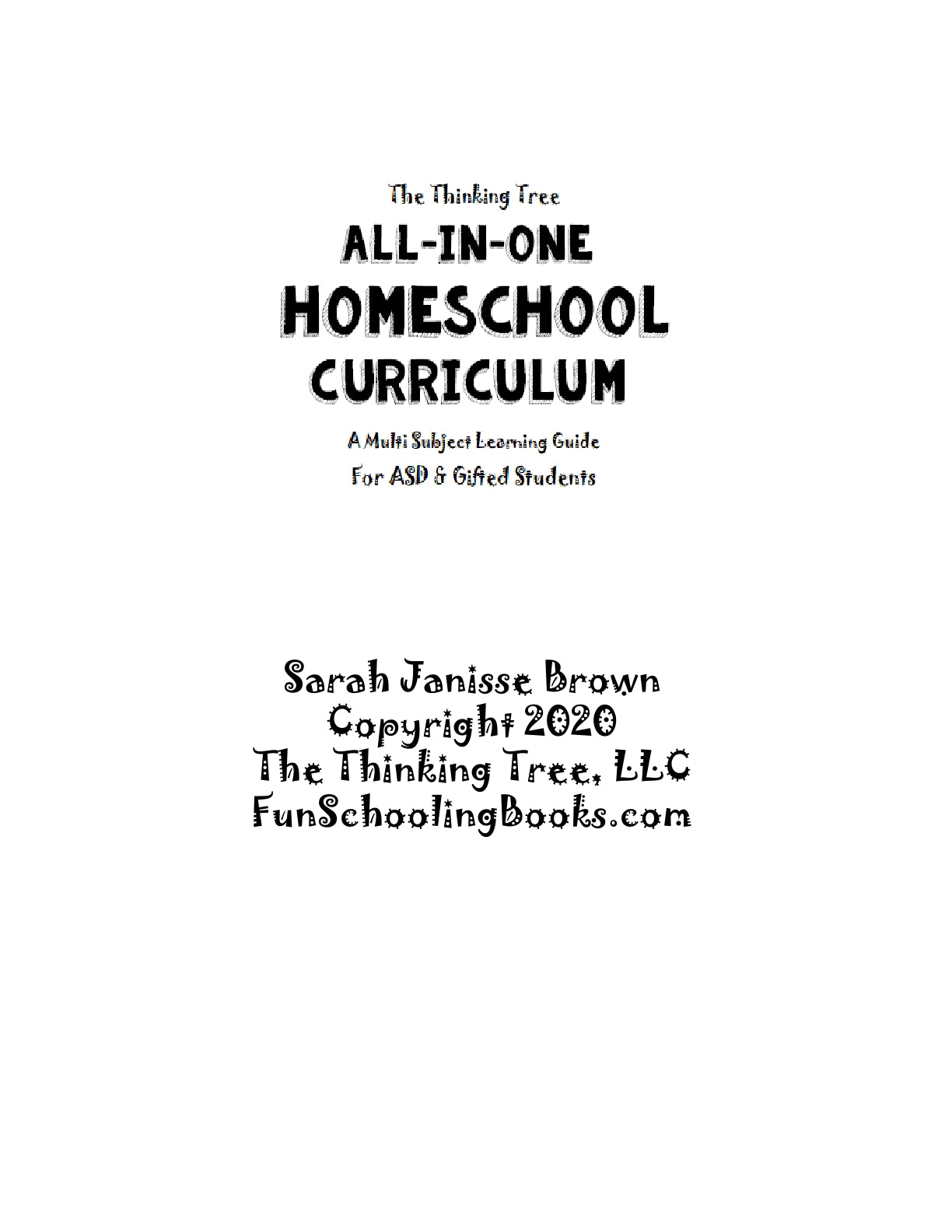 (Age 10+) ASD & Gifted Student - ALL IN ONE Homeschool Curriculum