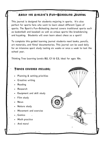 (Age 10+) The Athlete's Fun-Schooling Journal