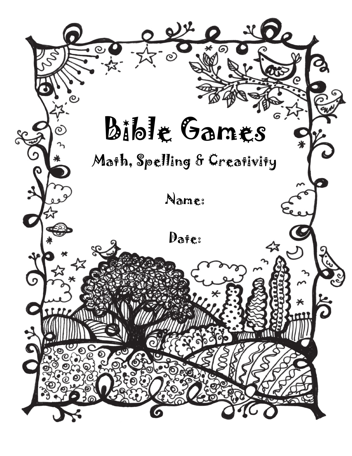 (Age 7+) Bible Games - Math Spelling & Creativity