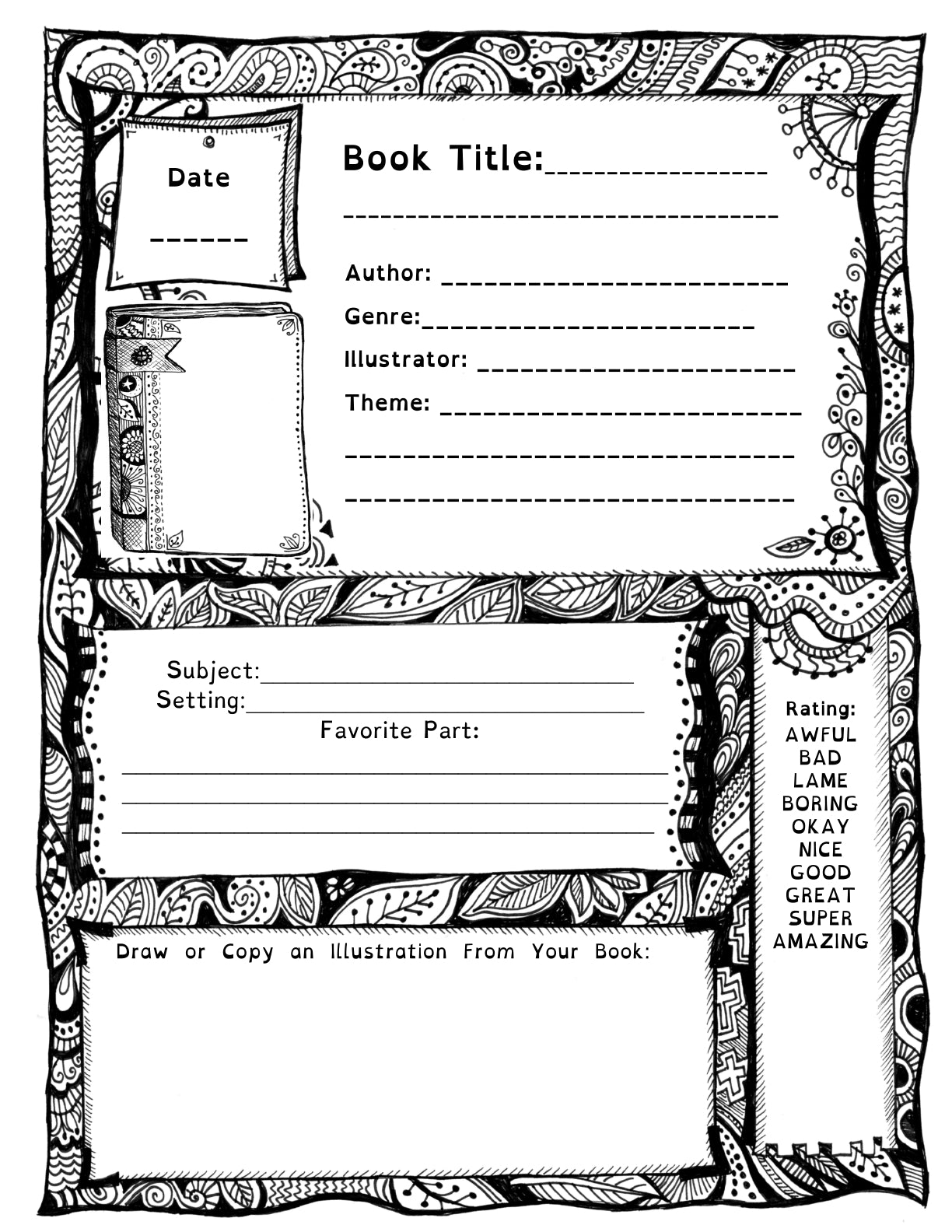 (Age 8+) Reading Time Journal - Create a Learning Portfolio about all Your Books