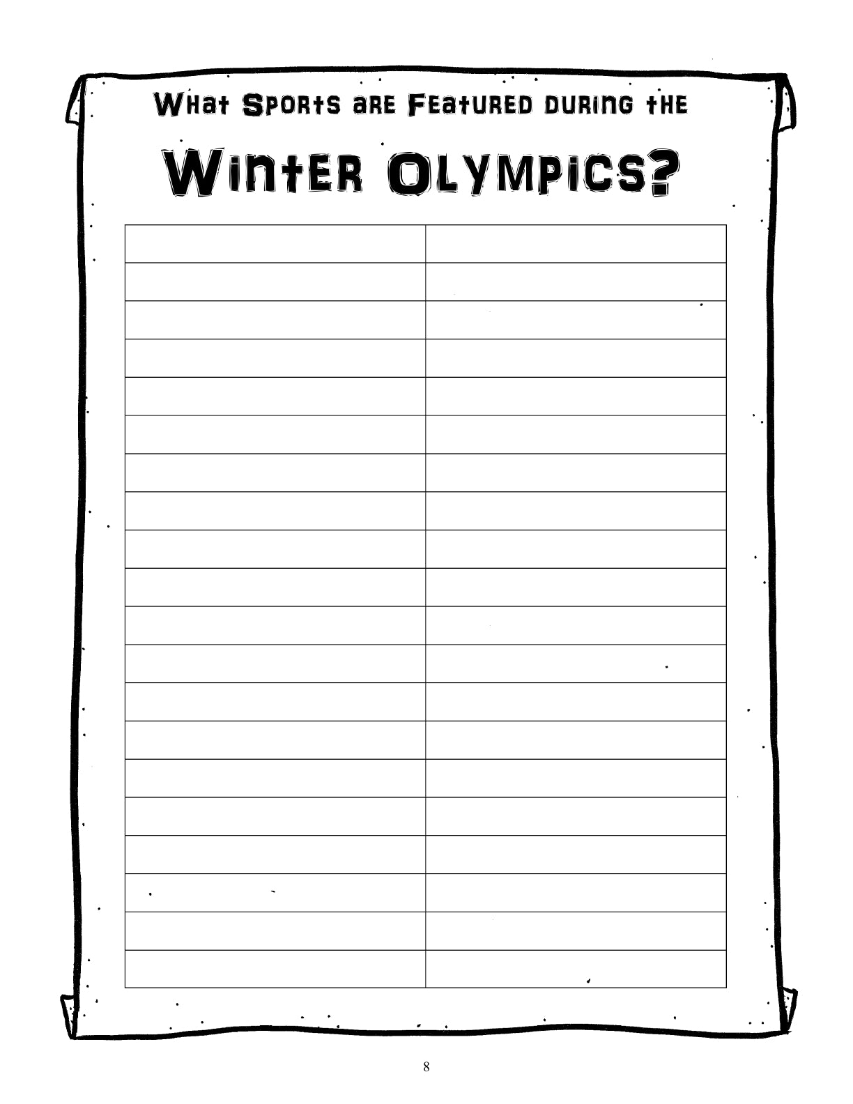 (Age 9+) Summer & Winter Olympic Games Research Handbook