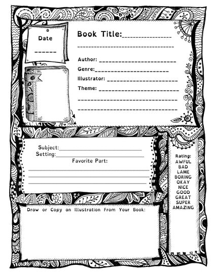 (Age 8+) Reading Time Journal - Create a Learning Portfolio about all Your Books