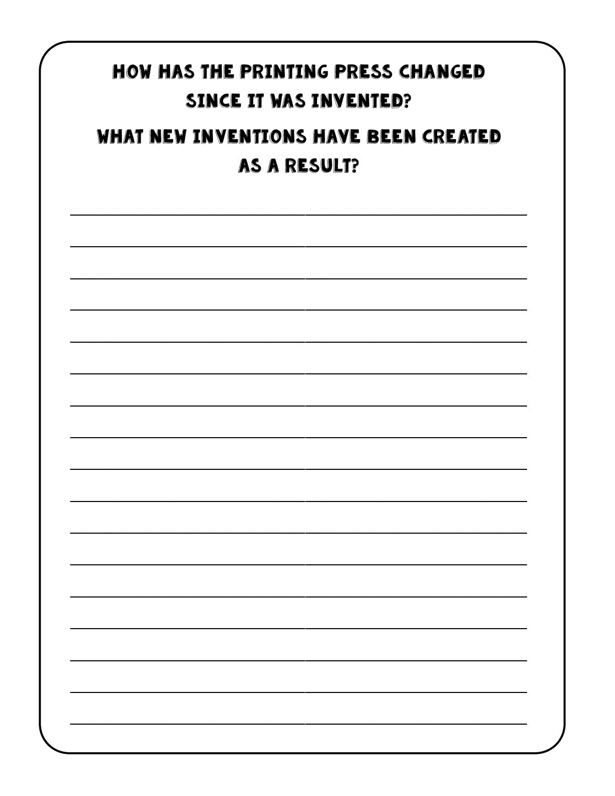 (Age 9+) Inventions & Inventors - Time Travel History - Research Journal