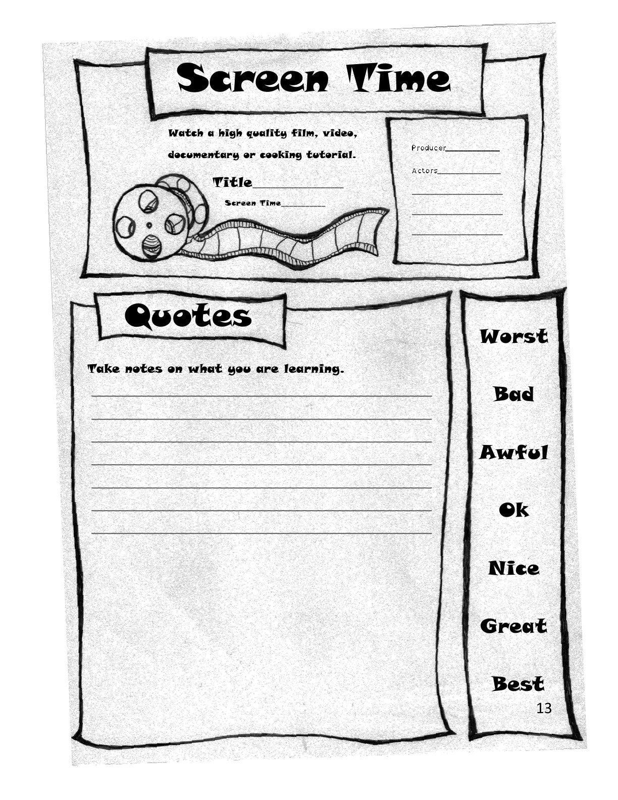 (Age 11+) The Chef's Fun-Schooling Journal